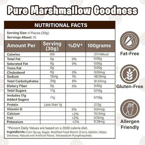3 Pounds of Campfire Large White Marshmallows - Made with Natural Vanilla No Artificial Flavors - Great for Campfires S'mores