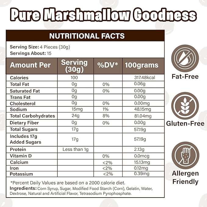 Case Pack 12 Pounds Bulk Campfire Marshmallows - (12) One Pound Bags of Large Campfire Marshmallows - Made with Natural Vanilla