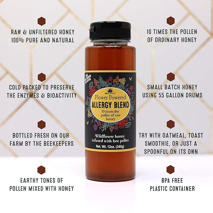 HONEY FEAST Wellness Trio Honey Gift Set - Includes 12oz Allergy Blend Wildflower and Orange Blossom Honey - Perfect for Tea Gourmet Dishes and Gifting