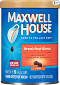 Maxwell House Breakfast Blend Light Roast Ground Coffee (11 oz Canisters Pack of 3)