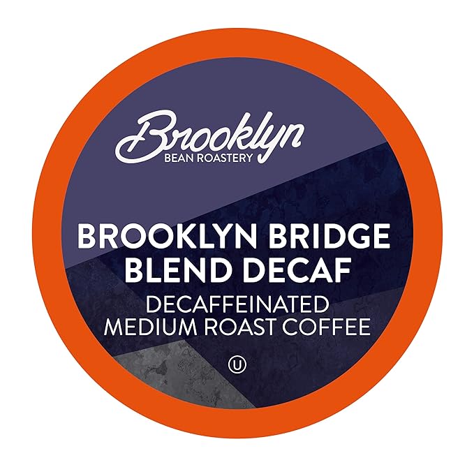 Brooklyn Beans Brooklyn Bridge Decaf Coffee Pods - Compatible with Keurig K Cup Brewers Including 2.0 Machines 40 Count Decaf with Bold Flavor