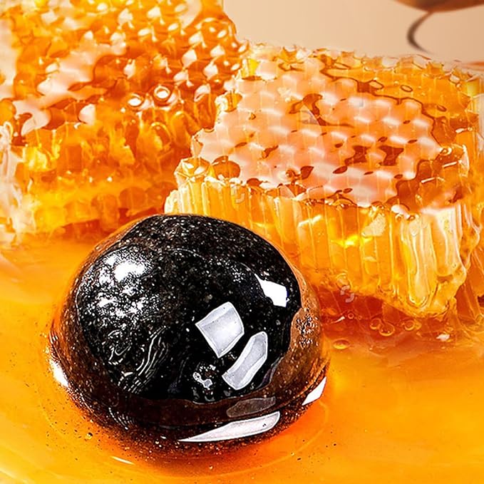 Seven Treasures Black Sesame Balls 7oz (200g) Total - 20 Individual Wrapped Rich Nutty Flavor with Black Beans Black Rice Mulberry Walnut &amp Honey Gluten-Free Energy Snack for Office &amp Tra