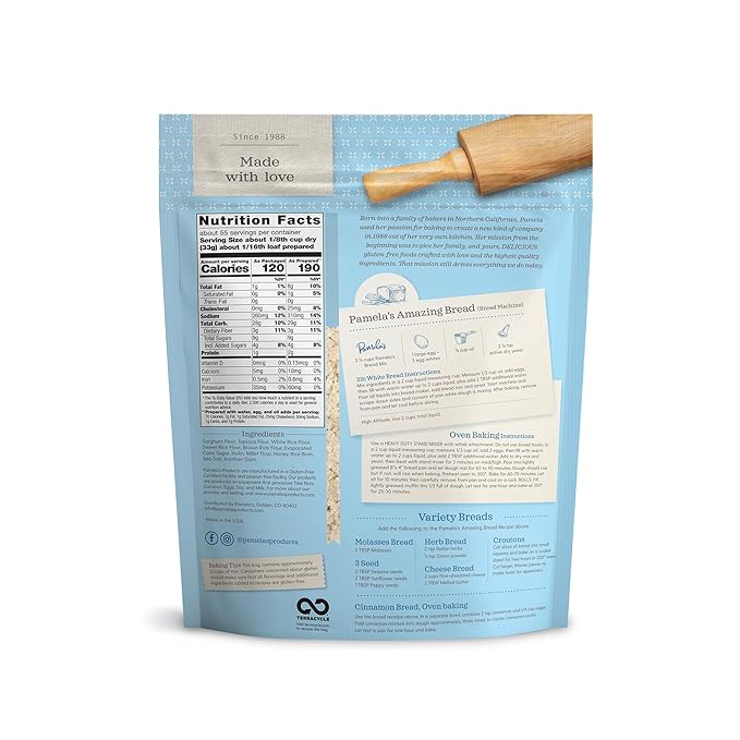 PAMELAS MIX BREAD &amp FLOUR BLND GF 4 LB PK- 3