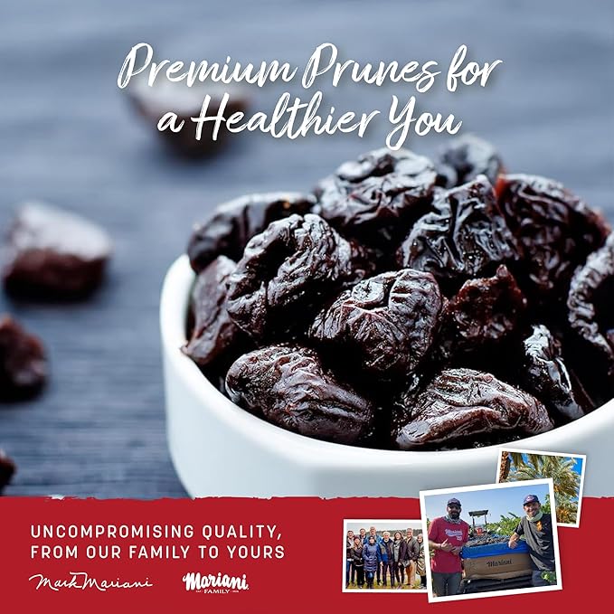 Mariani Probiotic Prunes Pitted Unsweetened 30oz - Bulk Dried Fruits No Sugar Added - California Dried Prunes Pitted Unsweetened - Supports Healthy Bones Immune and Digestive Health