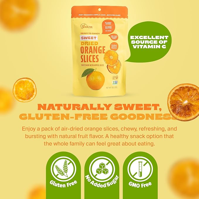 Whitney Jordan Naturals Air-Dried Orange Slices 2 Oz Pack of 10 - Dried Fruit Snack Made from Real Oranges - Gluten-Free Vegan Chewy Real Fruit for Healthy Snacking On-the-Go