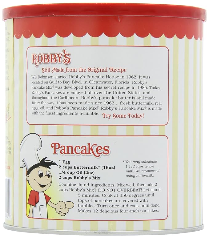 Golden Malted Robby's Buttermilk Pancake Mix 33-Ounce Cans (Pack of 3)