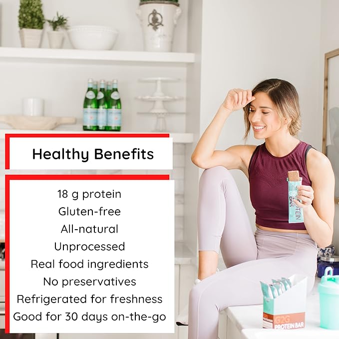 G2G Protein Bar PB Lovers 4-Pack 1 Box Each PB Choc Chip PB Coconut PB Banana PB &amp J Healthy Snack Delicious Meal Replacement Gluten-Free Refrigerated for Freshness 32 Count (4 Packs of