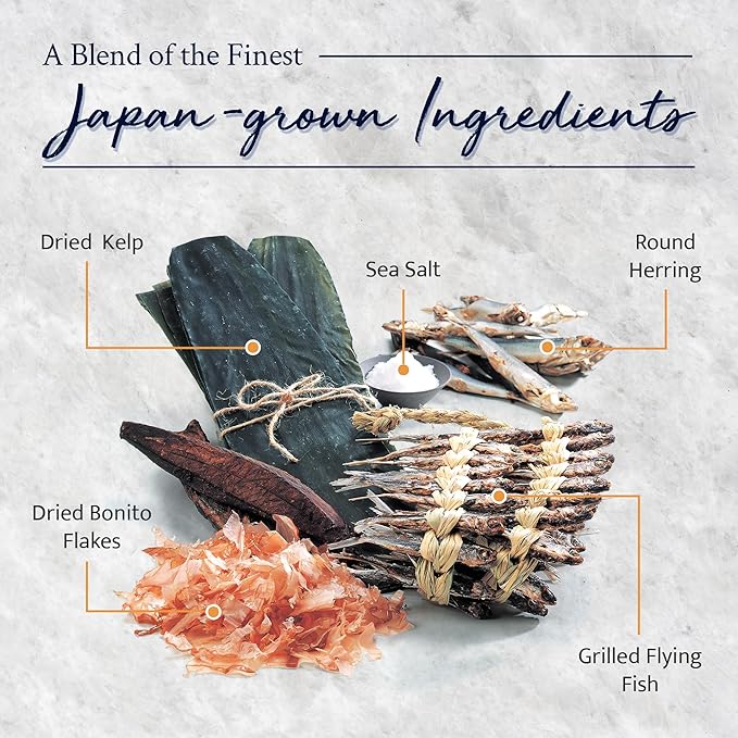 Kayanoya Dashi Original Dashi Stock Powder Dashi Powder with Superb Flavor from Skipjack Tuna Flakes Round Herring Grilled Flying Fish and More (8g Packets x 12)