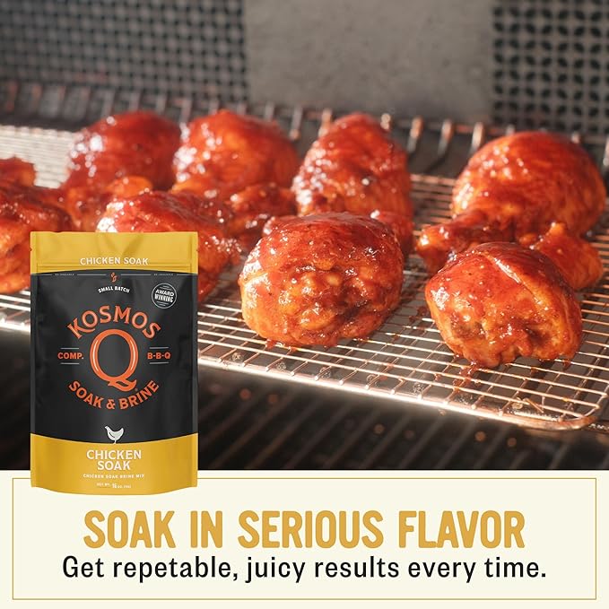 Kosmos Q Chicken Brine Soak Brown Sugar &amp Worcestershire Spice Mix For Whole Bird Breasts Tenderloins Grilling Roasting Smoking Locks In Moisture Savory Flavor Easy Mix Directions 16 Oz