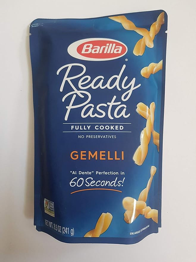 8-pack Variety Barilla Ready Pasta: 2 pouches each of Rotini Penne Elbows and Gemelli [2020]