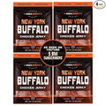 MaxJerky New York Buffalo Chicken Jerky 22.5 Grams of Protein 2.5 OZ (4 Pack)