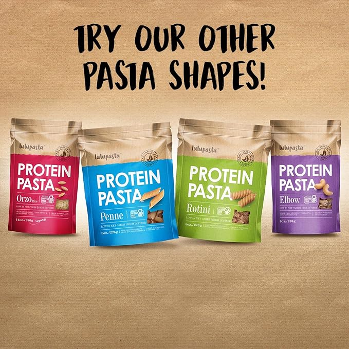 High Protein Pasta 19g Made with Lupin Flour &amp Sunflower Flour 4g Net Carb Gluten Free Keto Pasta Low Carb by lulupasta (Penne 2 Pack)