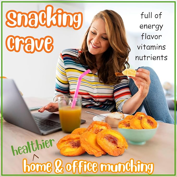 Dried Peaches by It's Delish 1 Lb (16 Oz) Bag | Naturally Sweet Fancy Peach Halves Slices No Sugar Added Dried Fruit Healthy Snacks Fresh and Dry Sliced Peaches Snack | Vegan Kosher