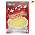 SOUP SECRETS Lipton Cup-a-Soup Instant Soup For a Warm Cup of Soup Cream of Chicken Only 70 Calories Per Serving 4 Count (12 Pack)