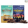 Ayoba Traditional Grass Fed Beef Duo Biltong and Droewors Slices Variety Pack (4 Ounce Pack of 2) - Authentic South African Protein Snacks - Keto-CertifiedPaleo-Certified Gluten Free and Sugar Fr