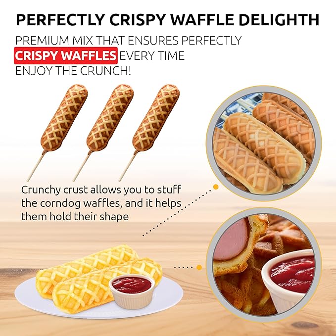 OldSoul Professional Corndog Waffle Mix | GLUTEN FREE | Original Flavour | 5 Lbs | 140 Waffles (5 Lbs Gluten Free)
