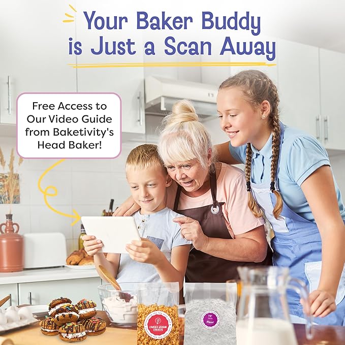 Baketivity x Duff Goldman S’mores Sandwich Cookies Kit Kids Baking Set Cooking Kits for Kids with Premeasured Ingredients Decorating Supplies STEM Activities - Baking Sets for Girls Boys Ages 6-12