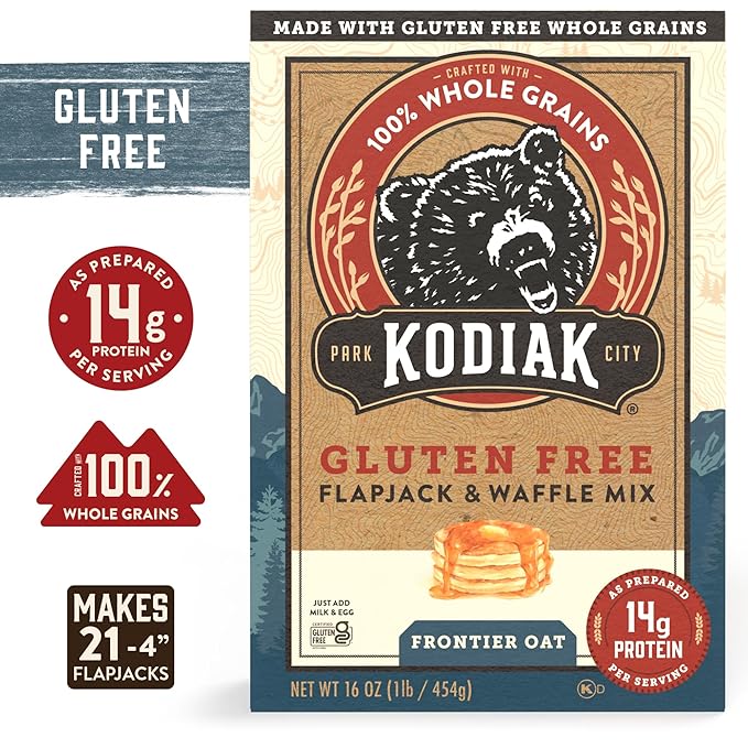 Kodiak Cakes Frontier Oat Gluten Free Protein Pancake and Waffle Mix 16oz (Pack of 6)