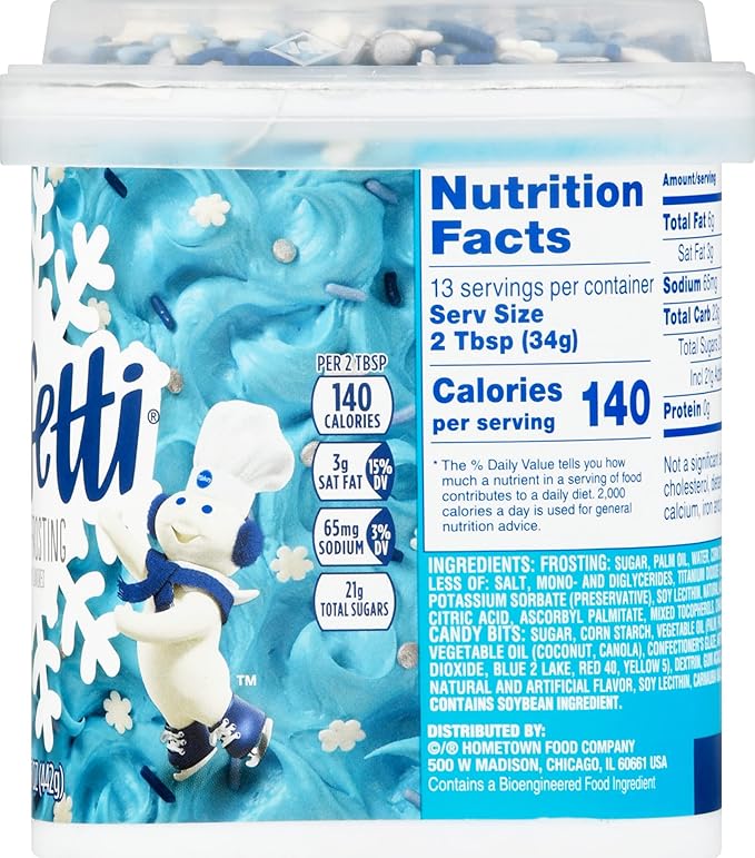 Pillsbury Funfetti Holiday Bundle 1 of each: Winter Cake Mix &amp Blue Vanilla Frosting with By The Cup Spreader