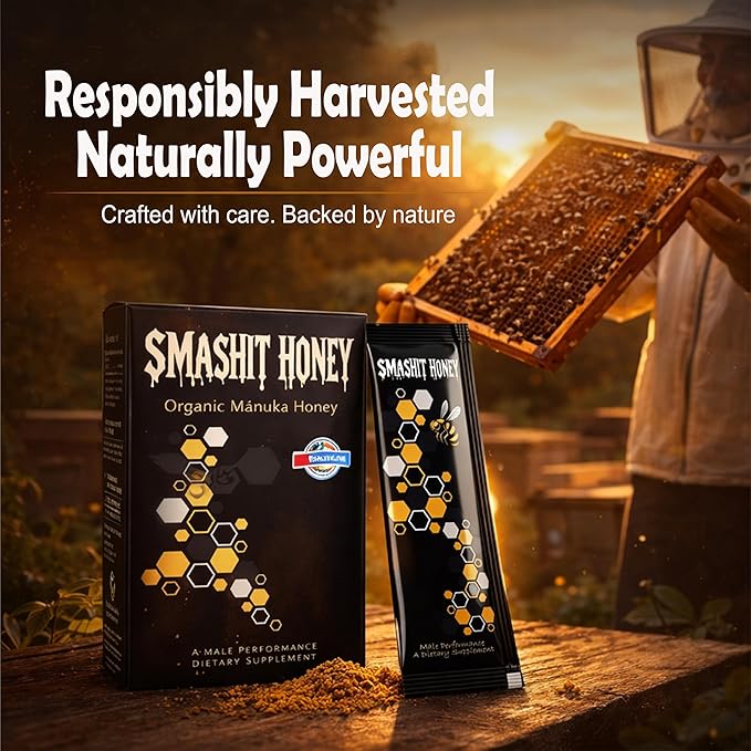 Smashit Honey Packs – 20g Sleeves/Sachets | Individual Honey Packets with Pure Honey &amp Bee Pollen | Raw Honey &amp Royal Jelly Blend | Travel-Friendly Single Serve Sachets (Pack of 3)