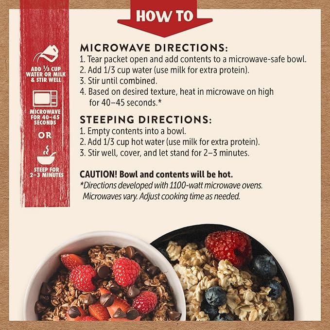 Kodiak Cakes Instant Oatmeal Packets - High Protein - 100% Whole Grains Breakfast Food - Maple &amp Brown Sugar &amp Chocolate Chip (16 Packets)