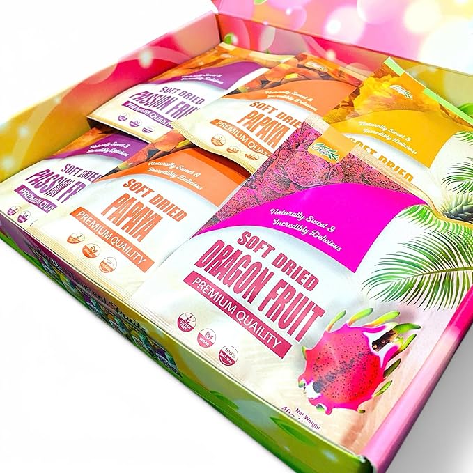 CHAVI Soft Dried Exotic Tropical Fruits | Pack of 12 | Gift Box - Low or No Sugars or Preservatives - Non-GMO Vegan Gluten-Free | 480 g