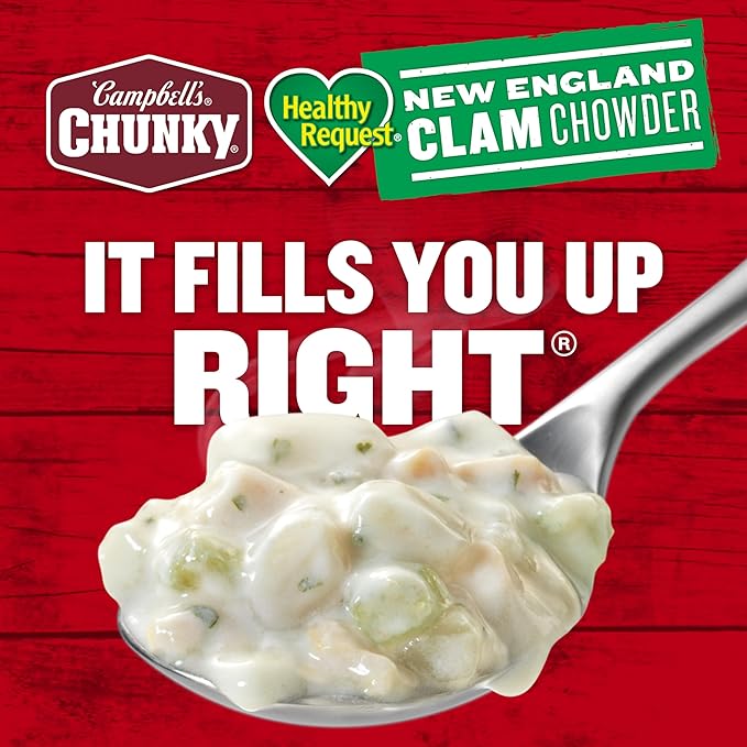 Campbell's Chunky Soup Healthy Request New England Clam Chowder 18.8 Ounce Can (Case Of 12)