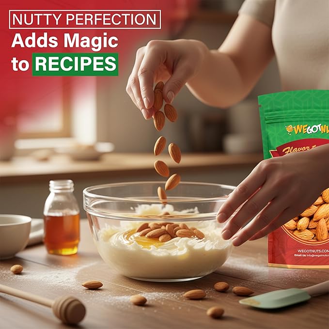We Got Nuts Jumbo California Almonds 64oz (4 Pounds) (Whole Naturel Non Gmo Shelled Unsalted)