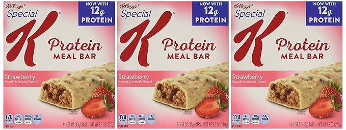 Kellogg's Special K Protein Meal Bars Strawberry 6 Count Box (Pack of 3)