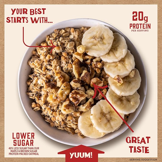 Kodiak Cakes Peak Instant Oatmeal Packets Banana Nut High Protein100% Whole Grains 6 box with 4 packets each (Total of 24 packets)