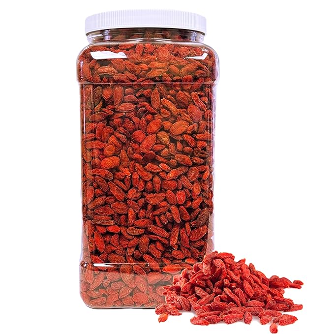 Organic Dried Goji Berries 64 Oz Jar 1 Pack | Bulk Supply of Goji Berry Fruit Superfood | Naturally Rich in Antioxidants to Support Healthy Skin | Raw Natural Vegan Non-GMO