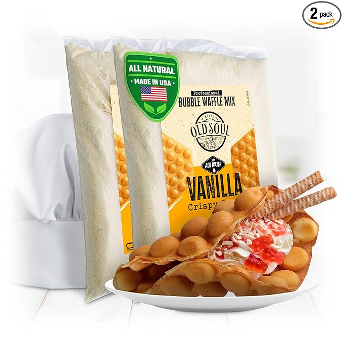 OldSoul Professional Bubble Waffle Mix | Crispy | Vanilla Flavor | Egg Waffle Mix | 56 Waffles (10 Lbs Traditional)
