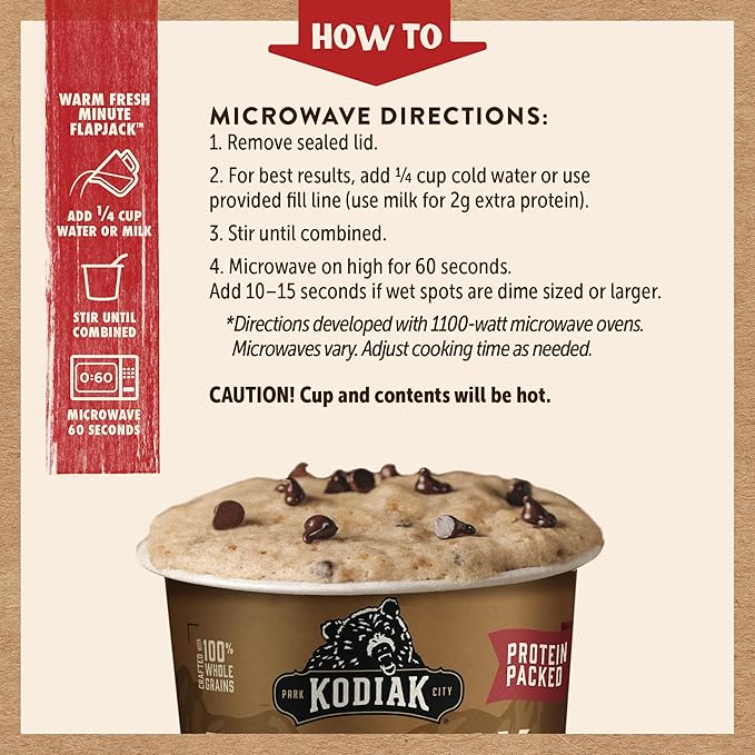 Kodiak Cakes Pancake On The Go Chocolate Chip &amp Maple 2.29 Oz (Pack Of 12)
