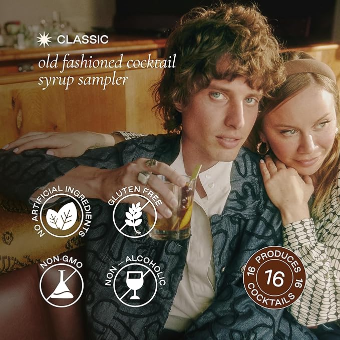 Strongwater Old Fashioned Craft Cocktail Mixer Sample 4 Pack - Makes 16 Cocktails - Handcrafted Old Fashioned Gift Set - Travel-Friendly No Artificial Sweeteners - Just Mix with Bourbon or Whiskey