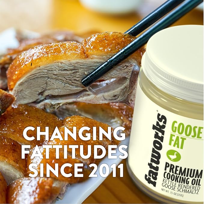 Fatworks Premium USDA Goose Fat Ultimate Cooking Oil for Gourmet Frying and Baking WHOLE30 APPROVED KETO PALEO 7.5 oz.