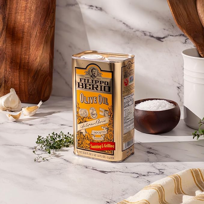 Filippo Berio Pure Olive Oil 1 Liter Tin (33.8 Ounce)