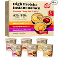 Healspot High Protein Instant Ramen Variety Pack (6 Cups) - 32g Plant-Based Protein Non-Fried Low Carb Low Fat Non-GMO Keto &amp Vegan Friendly (Golden-ChickenSmoky-BeefClassic-Pork)