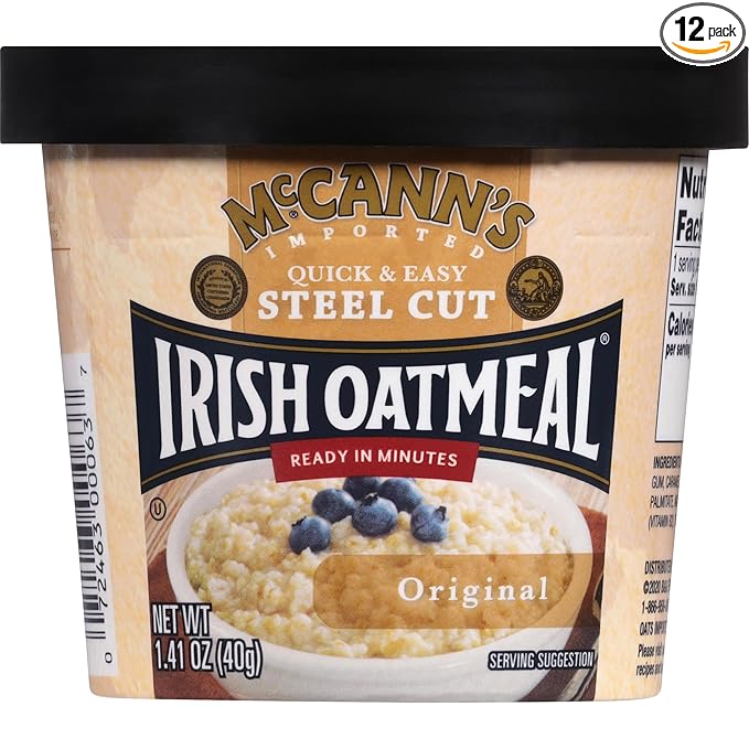 McCann's Irish Oatmeal Instant Oatmeal Cup Original 1.4 Ounce (Pack of 12)