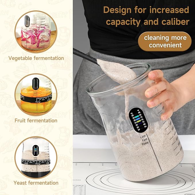 Sourdough Starter Kit -50 Oz Wide Bore and Large Capacity Sourdough Starter Jar- Perfect Sourdough Bread Baking Supplies Baking Gifts(1 Jar)
