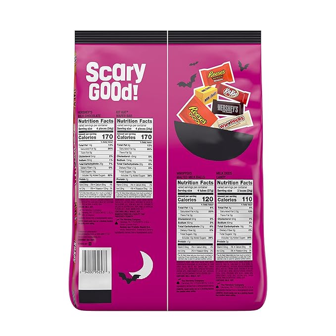 Hershey Assorted Flavored Miniatures Halloween Candy Variety Bag 70.31 oz (220 Pieces) (Pack of 2)