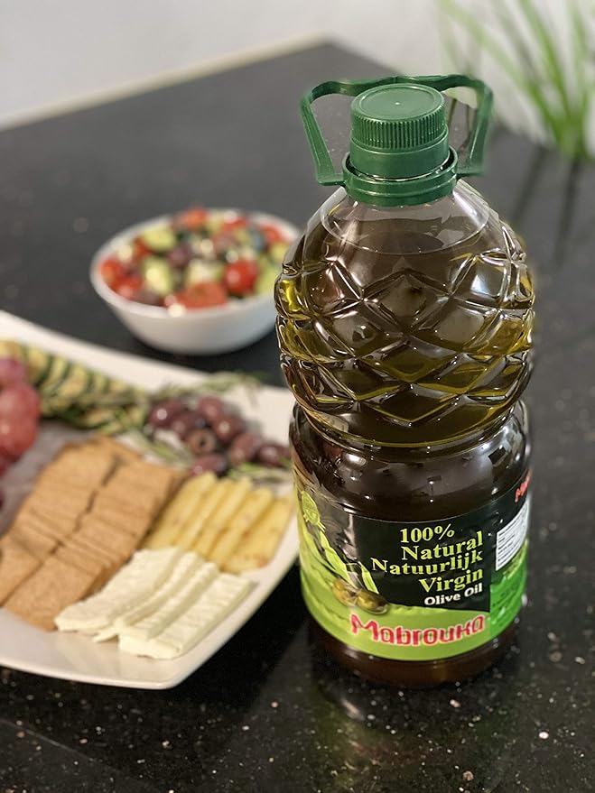 Mabrouka Moroccan Virgin Olive Oil First Cold Pressed (2 Liters) 68 Fl Oz
