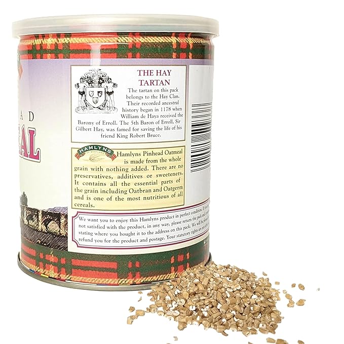Hamlyns Scottish Steelcut Pinhead Oats 17.6 Ounce Tin (Pack of 3)