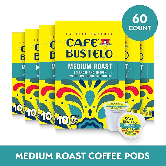 Café Bustelo Medium Roast Single Serve Coffee Pods 10 Count (Pack of 6)