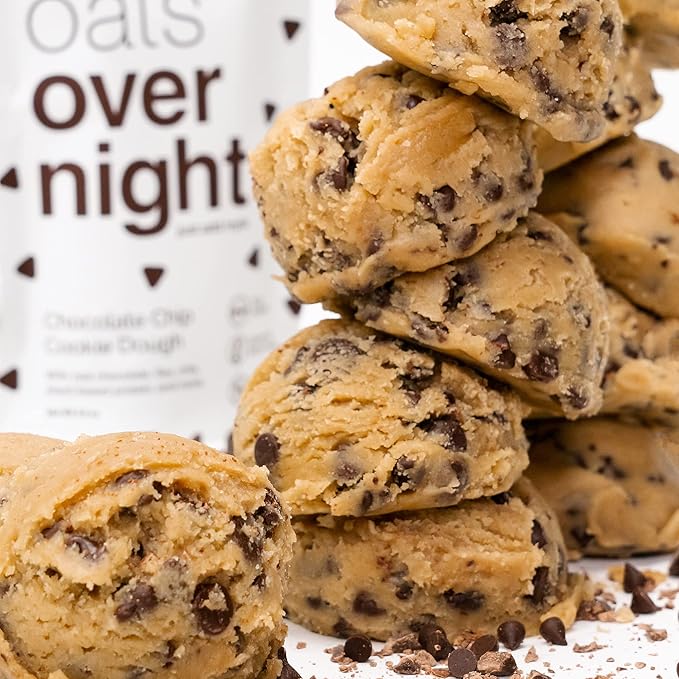Oats Overnight Dark Chocolate Sea Salt 8 Pack &amp Chocolate Chip Cookie Dough 8 Pack - Vegan 20g Protein High Fiber Breakfast Shake - Gluten Free Non GMO Oatmeal