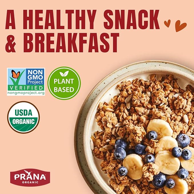 Prana Granolove - Maple Spice Organic Granola Cereal | Rich in Fiber &amp Protein Vegan Non-GMO Kosher and Low-Sugar - 12 oz Bags - 4 Pack