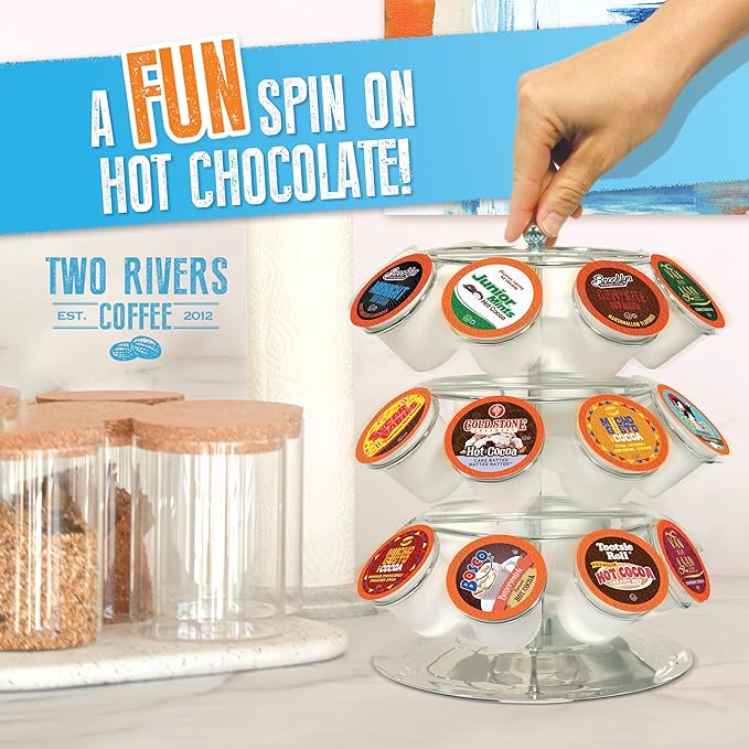 Two Rivers Coffee Hot Chocolate Pods Single Serve Cocoa Variety Sampler Pack Compatible with 2.0 Keurig K-Cup Brewers 40 Count