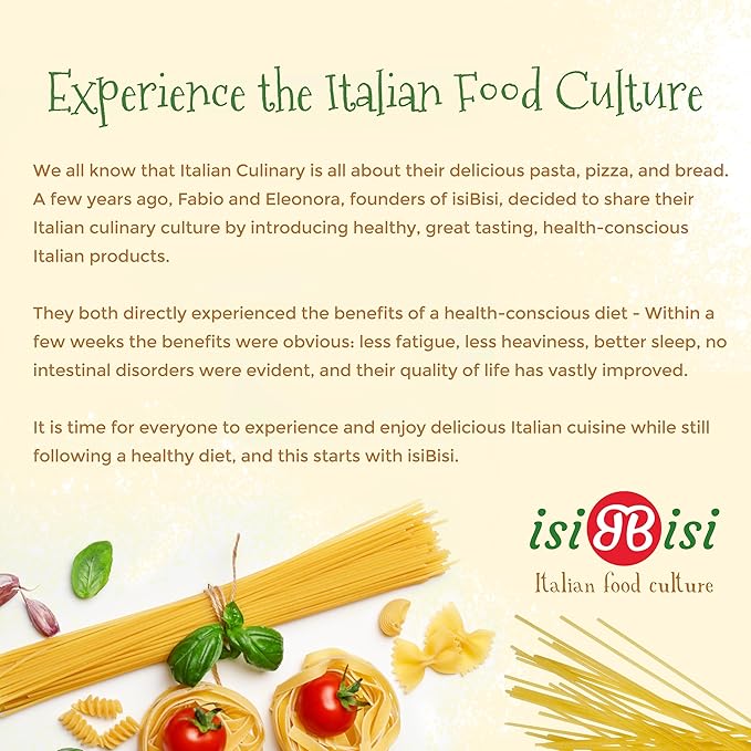 isiBisi Gluten-Free Spaghetti Pasta 6-Pack - Artisanal Corn and Rice Noodles - Vegan Non-GMO Made in Italy (14.11 oz.)