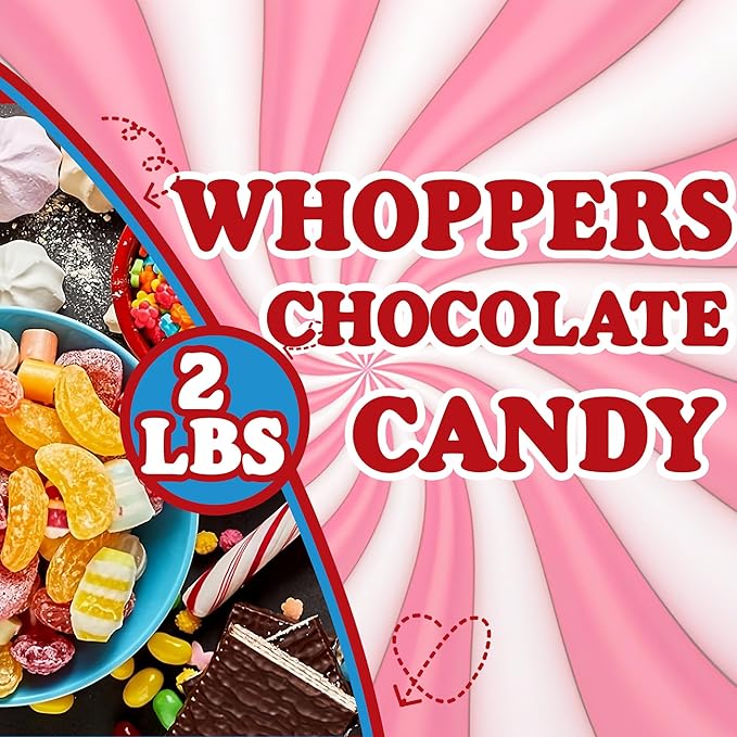 WHOPPERS Chocolate Covered Malted Milk Balls Fun Size 3 Balls Pack (Pack of 2 Pounds)