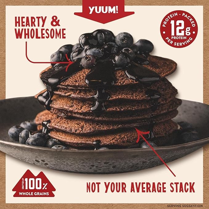 Kodiak Cakes Protein Pancake Power Cakes Flapjack and Waffle Baking Mix Dark Chocolate 18 Ounce (Pack of 6)
