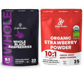 Jungle Powders Freeze Dried Whole Black Raspberries 3.2oz &amp Organic Strawberry Powder 5oz Bundle - No Sugar Added Dried Fruit Snacks &amp Natural Berry Powders for Baking Smoothies Yogurt Deco
